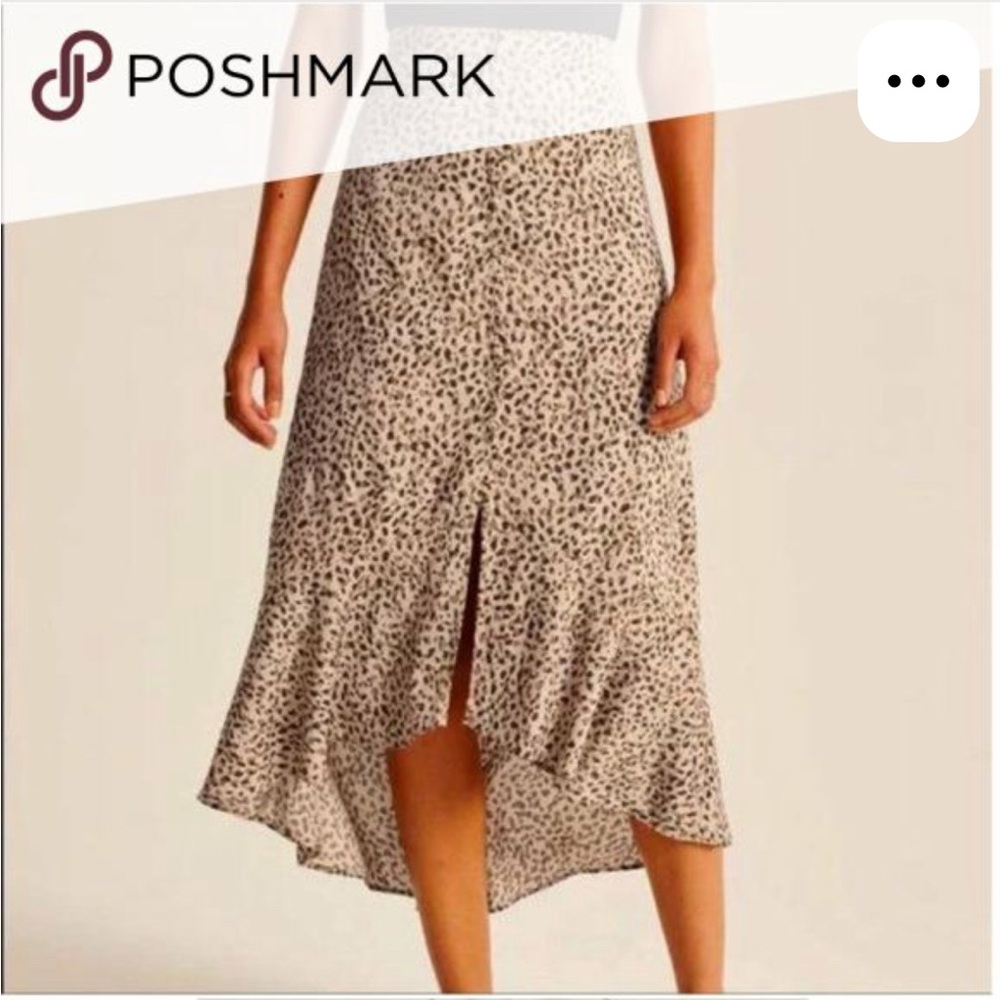 Abercrombie & Fitch Leopard Print Midi Skirt
